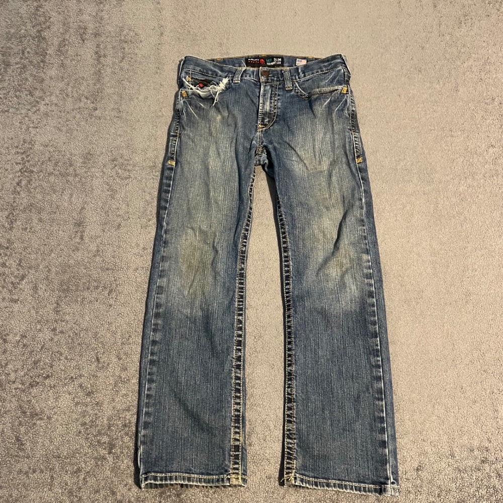 Ariat M7 Slim Straight Leg FR Flame Resistant Jeans Mens 32x30 Medium Wash Denim